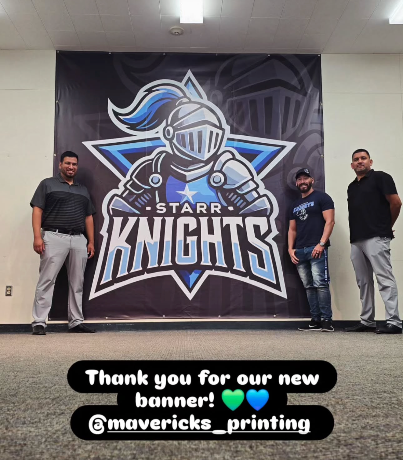 Starr Knights custom printed banner